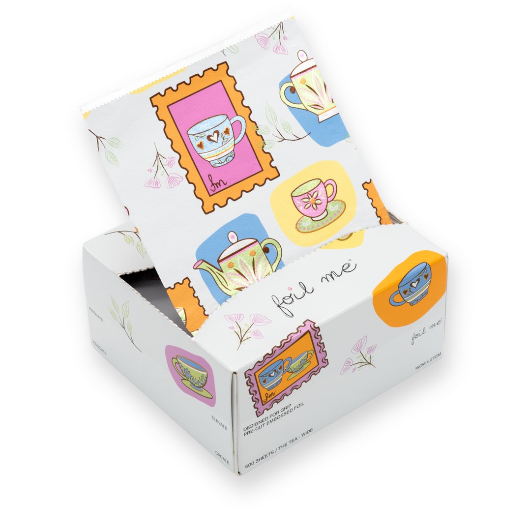 Foil Me The Tea collection – premium fine embossed hair foils in cute design